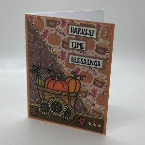 Harvest Time Blessings Glitter Card