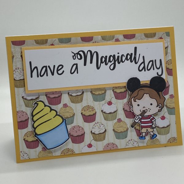 Have A Magical Day Cupcake Hand Colored Card