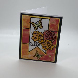 Hello Butterfly Glitter Card