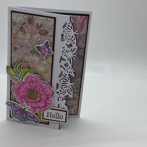 Butterfly Cut Away Edgeable Hello Card