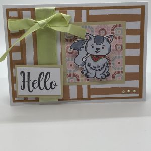 Hello Hand Colored Bouncing Card