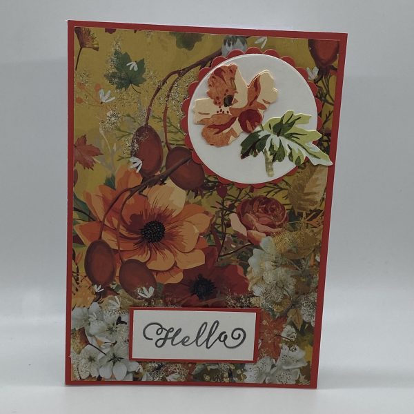 Hello Raised Floral Card