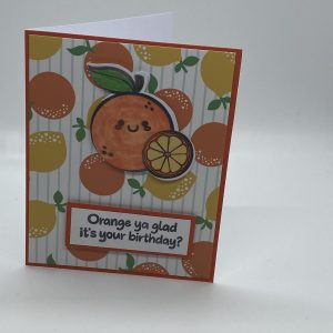 Humorous Orange Birthday Card