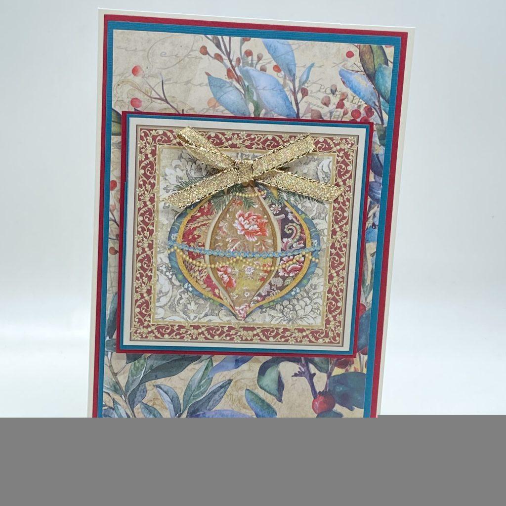 Framed Ornament With Bow Card