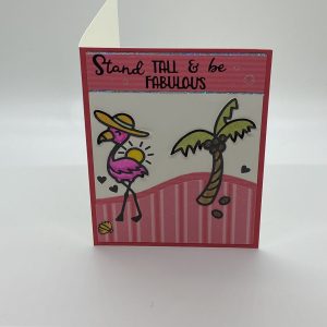 Be Fabulous Flamingo Glitter Card