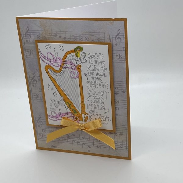 Inspirational Scripture Harp Card