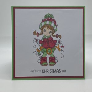 Just A Little Christmas Note Hand Colored Card