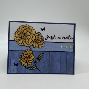 Just A Note Yellow Flower Glitter Card