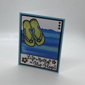 Life Is Better Flip Flop Glitter Card