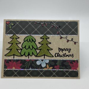 Merry Christmas Tree Glitter Card