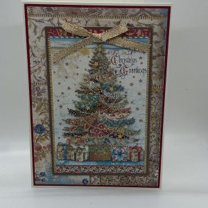 Old Fashioned Christmas Tree With Ribbon Card