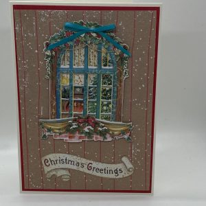 Old Fashioned Raised Window Christmas Card