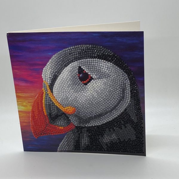 Oversized Crystals Puffin Card