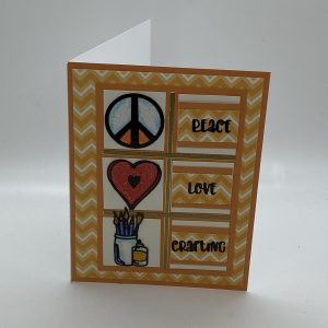 Peace, Love, Crafting Glitter Card