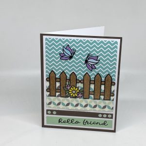 Picket Fence Glitter Hello Card