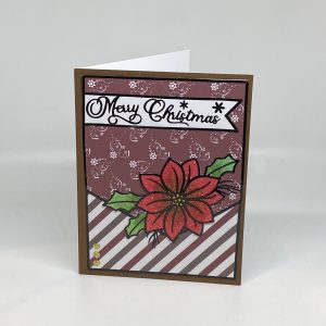 Poinsettia Glitter Christmas Card