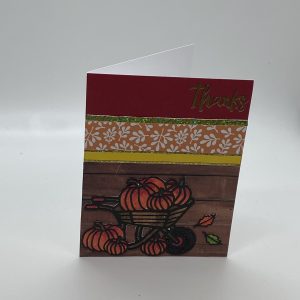 Pumpkin Wheelbarrow Glitter Card