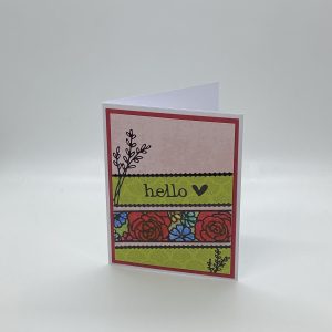 Rose Hello Glitter Card