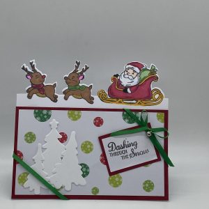 Santa And His Sleigh Edgeable Christmas Card