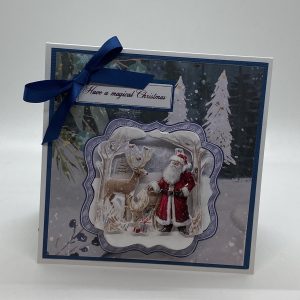 Santa Feeding Animals Card