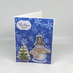 Snowman With Sparkle Tree Card