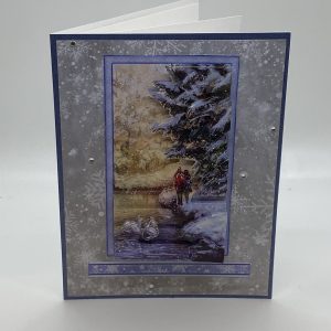 Snowy Day With Swans Card