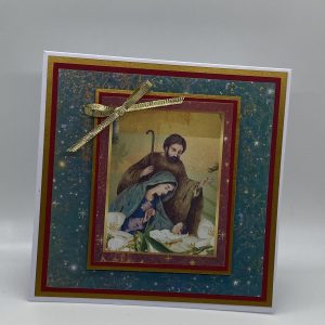 Square Framed Holy Family Christmas Card