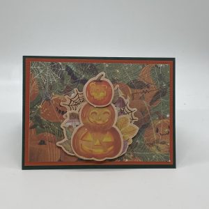 Stack Of Carved Pumpkins Card