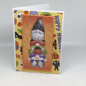 Stacked Up Gnomes Halloween Card