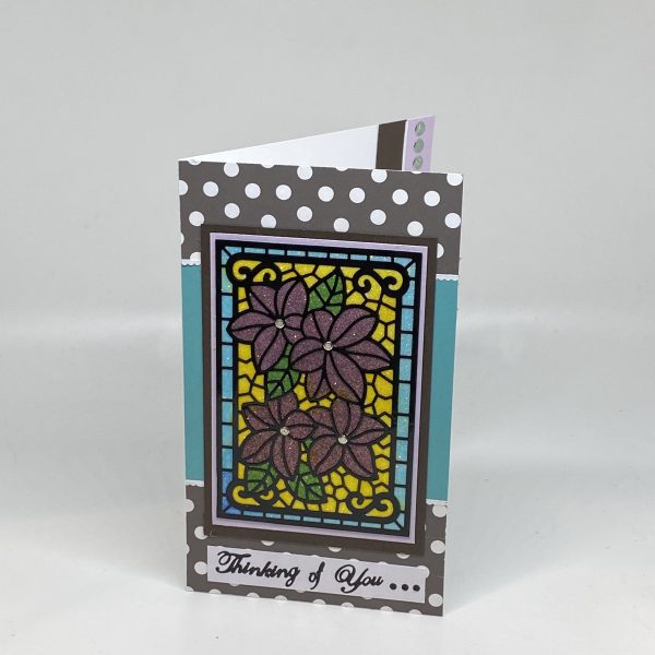 Stain Glass Glitter Thinking Of You Card