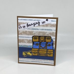 Suitcases Glitter Travel Card