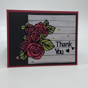 Thank You Rose Glitter Card