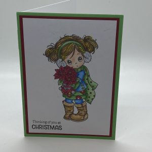 Thinking Of You At Christmas Hand Colored Card