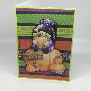 Trick Or Treat Gnome Halloween Card