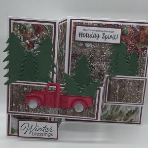 Trifold Red Truck Christmas Card