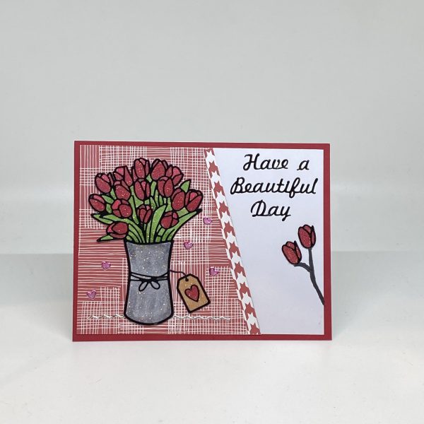 Tulips Glitter Beautiful Day Card