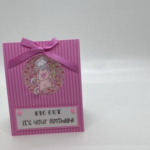 Twirling Piggy Birthday Card