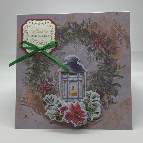 Warm Christmas Wishes Lantern Card