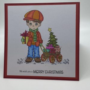 We Wish You A Merry Christmas Hand Colored Card