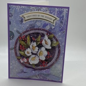 White Flowers And Berries Christmas Card