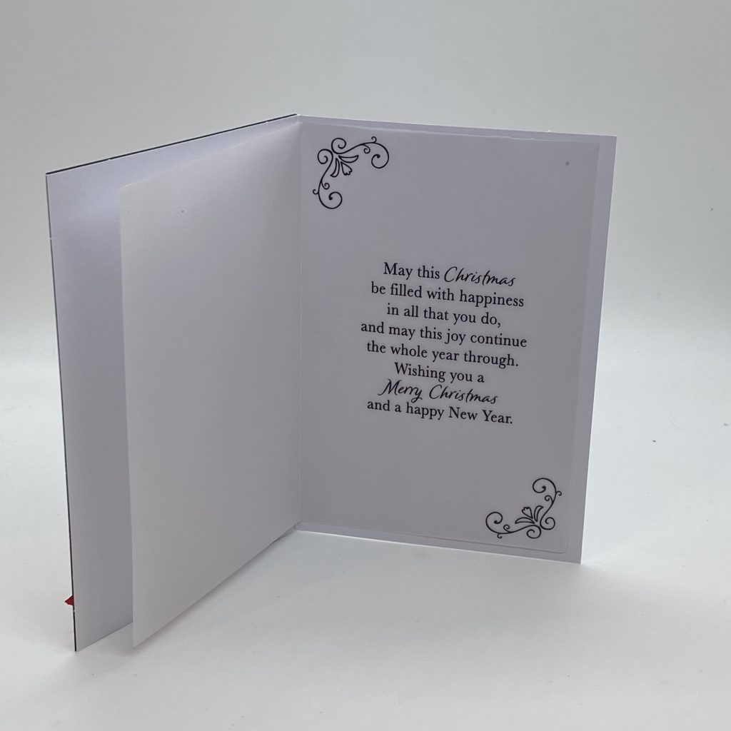 White Script On Plaid Background Card