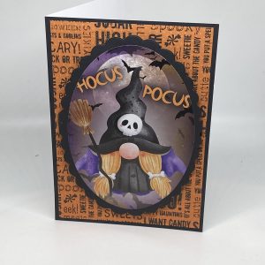 Witch Gnome Halloween Card