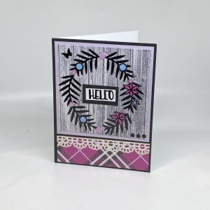 Wreath Glitter Hello Card