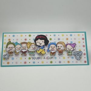 You're A Gem Hand Colored Slimline Card