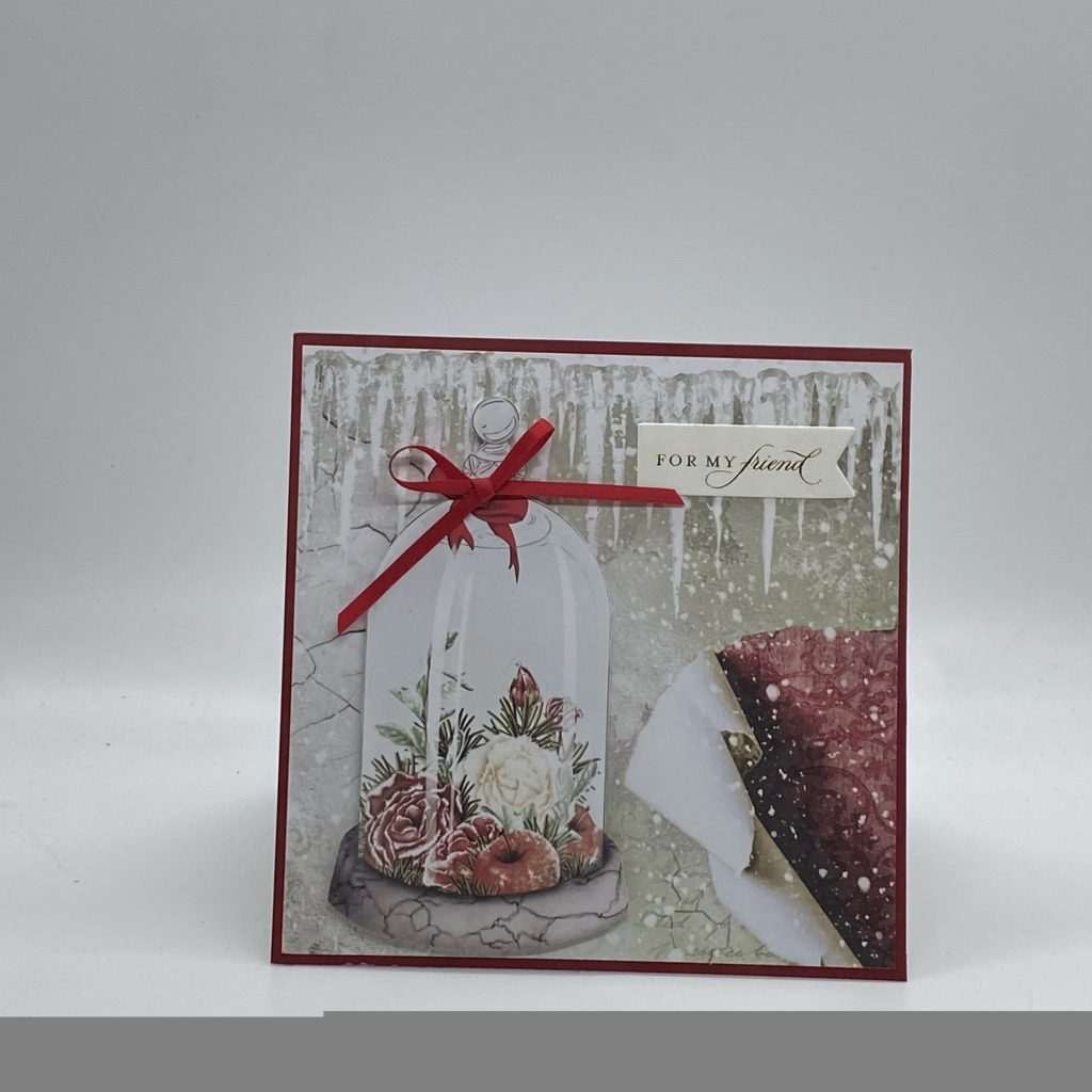 Glass Dome Winter Roses Friendship Card