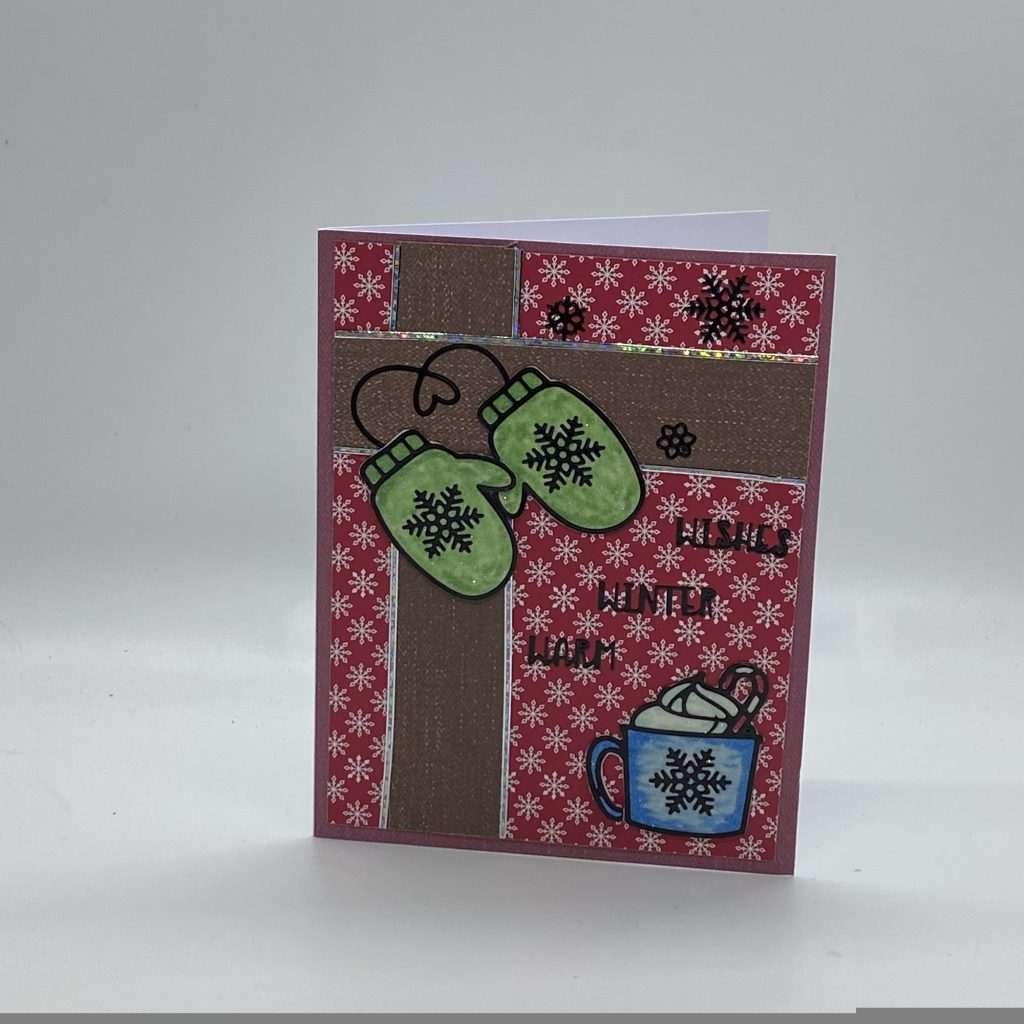 Glitter Mittens And Cocoa Winter Card