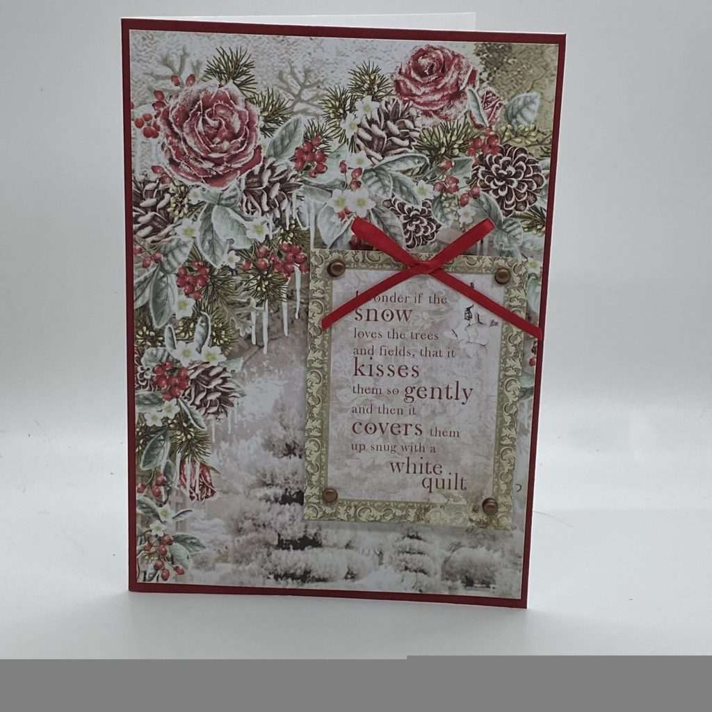 Framed Quote Winter Roses Thinking of You Card
