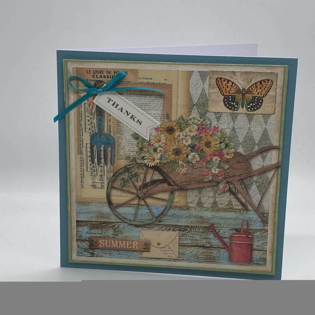 Flower Filled Wheelbarrow Thank You Card