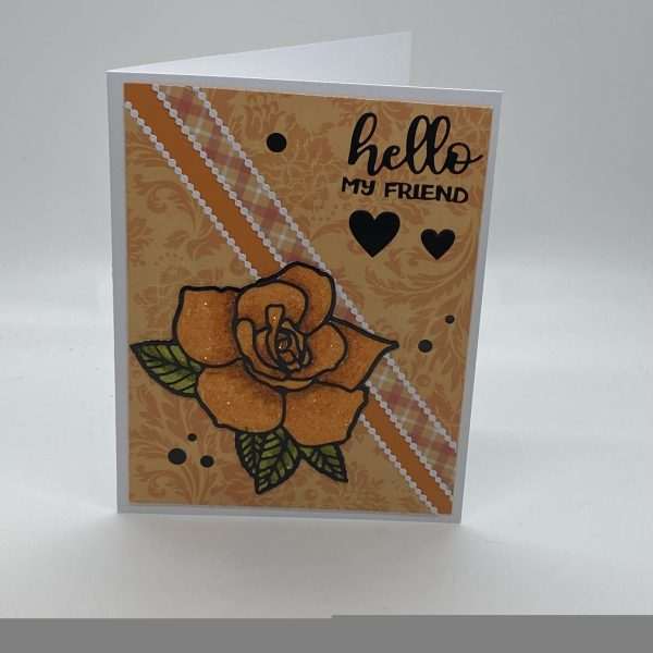 Hello Friendship Glitter Card