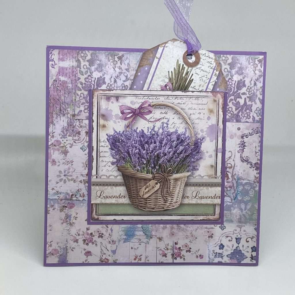 Lavender Basket With Tag Card